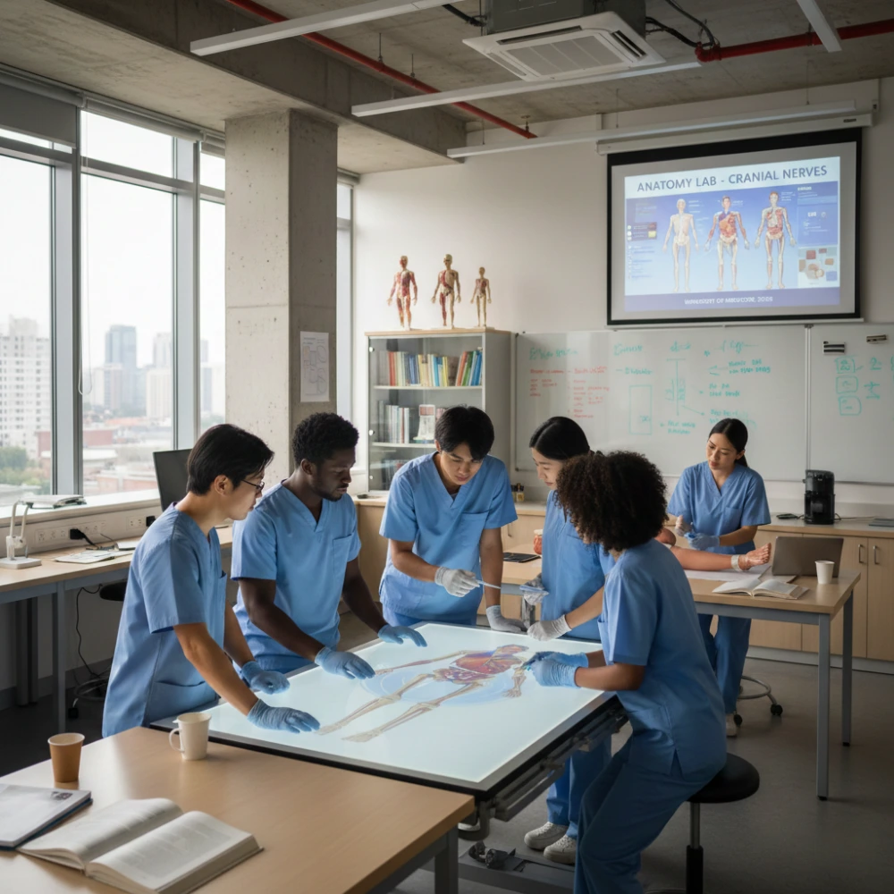 Medical students gaining hospital training in Uzbekistan as part of MBBS in Uzbekistan with Annamalayar Education Trust support