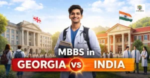MBBS Georgia vs India student comparison banner