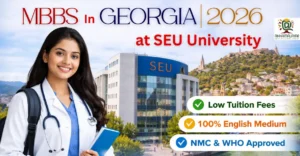 MBBS in Georgia SEU University Tbilisi campus with Indian medical student studying abroad