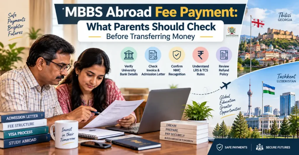 MBBS Abroad Fee Payment guide for parents before transferring tuition fees