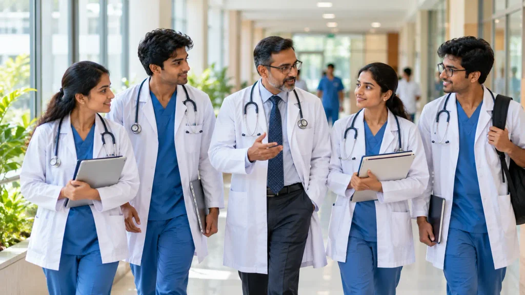 Indian students in clinical training at Uzbekistan medical universities for Indian students