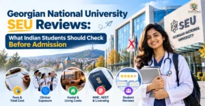 Georgian National University SEU Reviews: Indian medical student exploring SEU campus, MBBS fees, clinical exposure, hostel facilities, and admission requirements in Georgia.